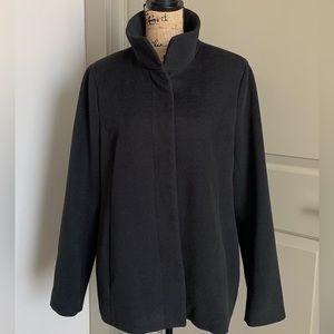LANDS’ END Black Stand Collar Jacket